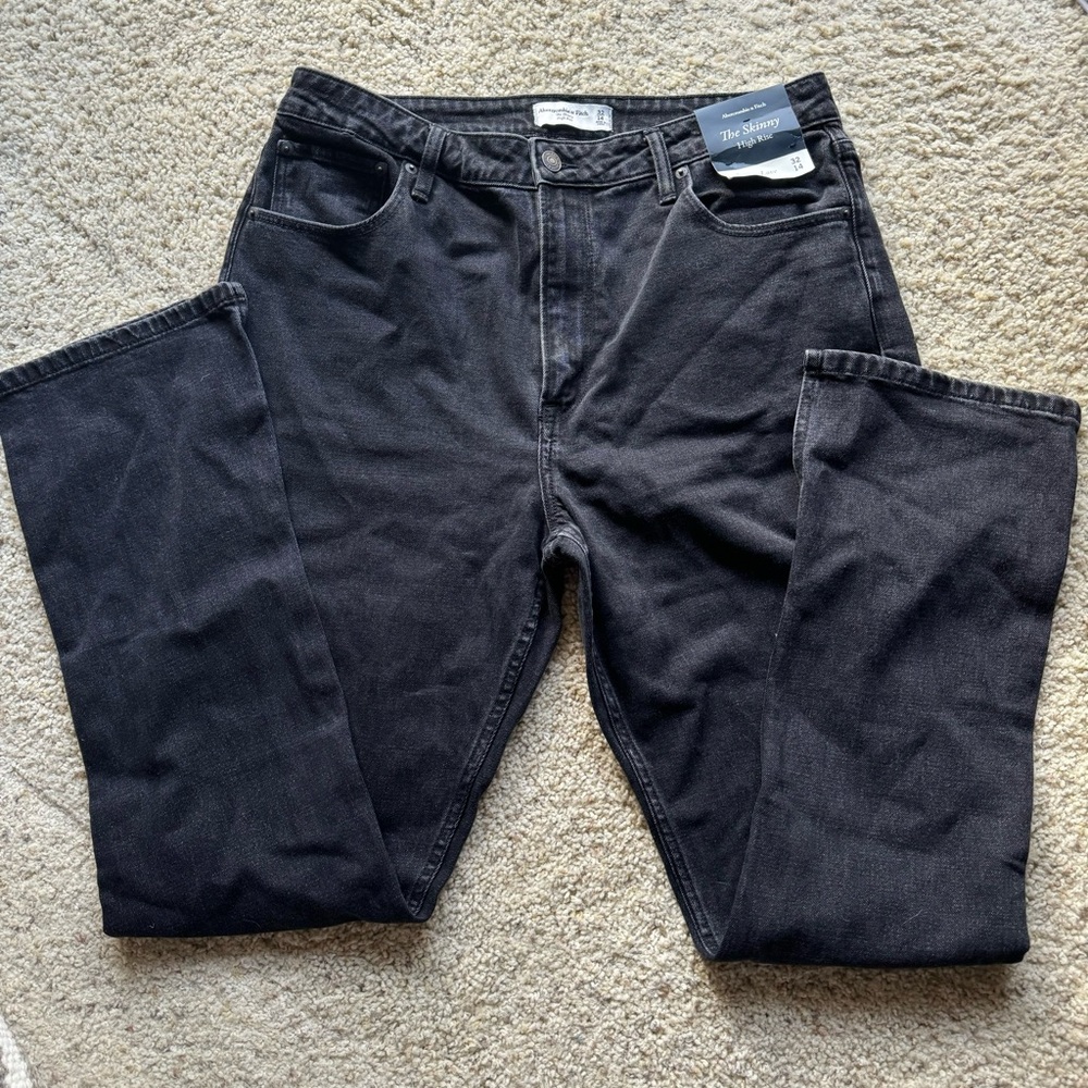 Abercrombie Skinny High Rise Curve Love Black Jeans